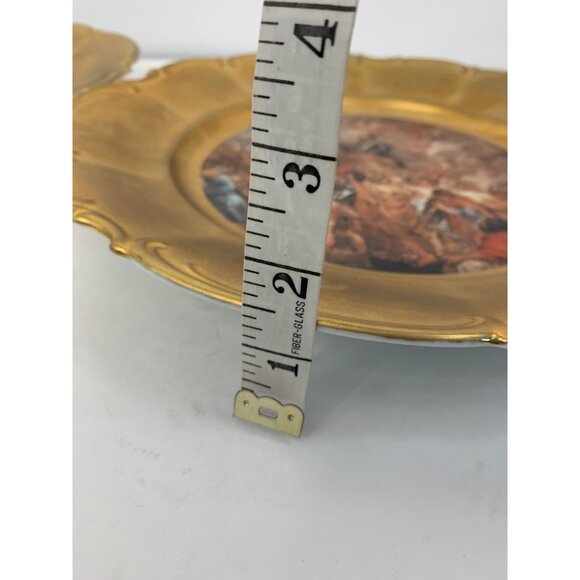 VTG Hutschenreuther Sylvia German Porcelain Plates Raffaello Gold Charger - Picture 8 of 16